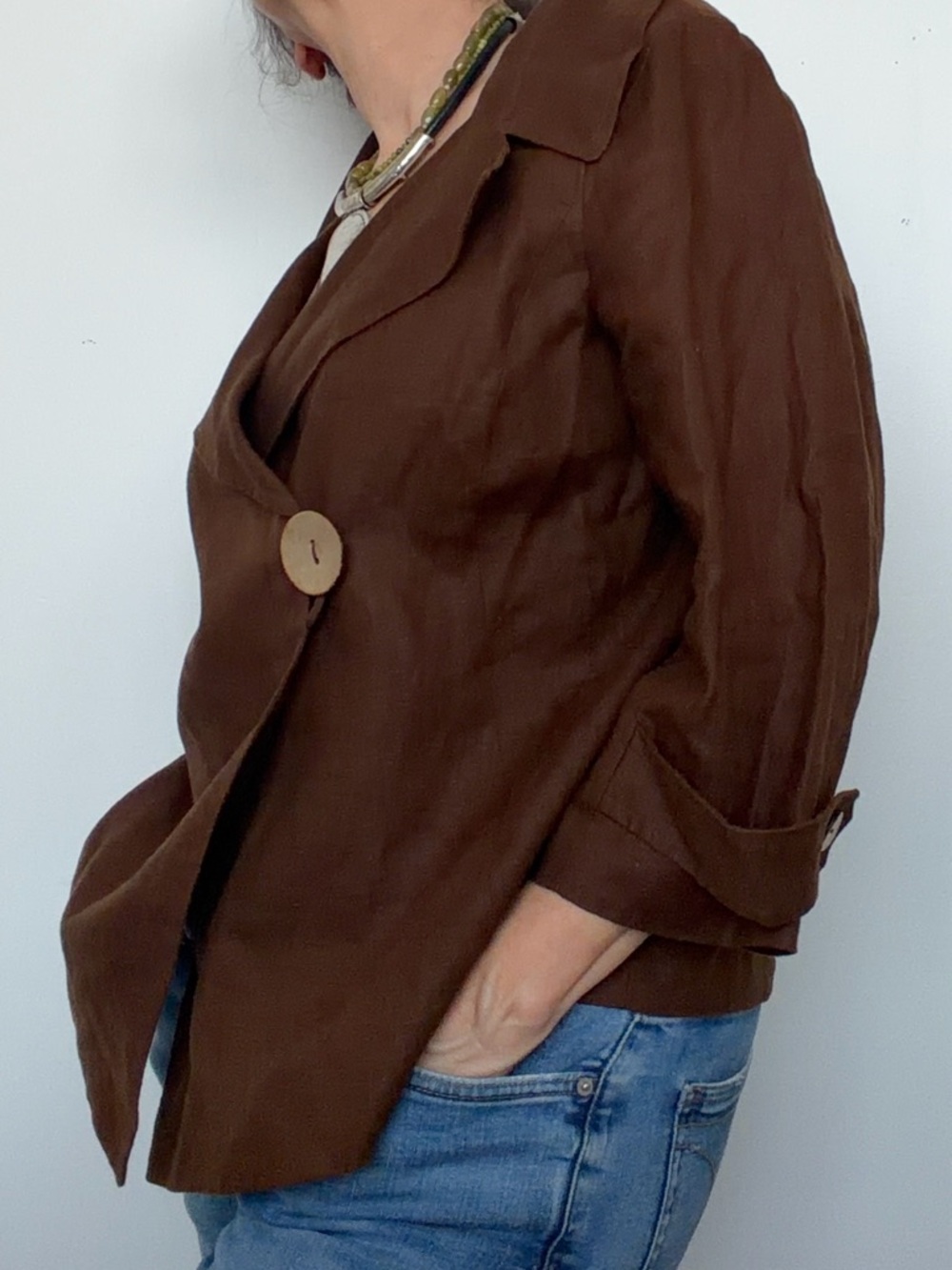 Anne Klein Brown Lightweight 100% Linen Jacket - Picture 9 of 9